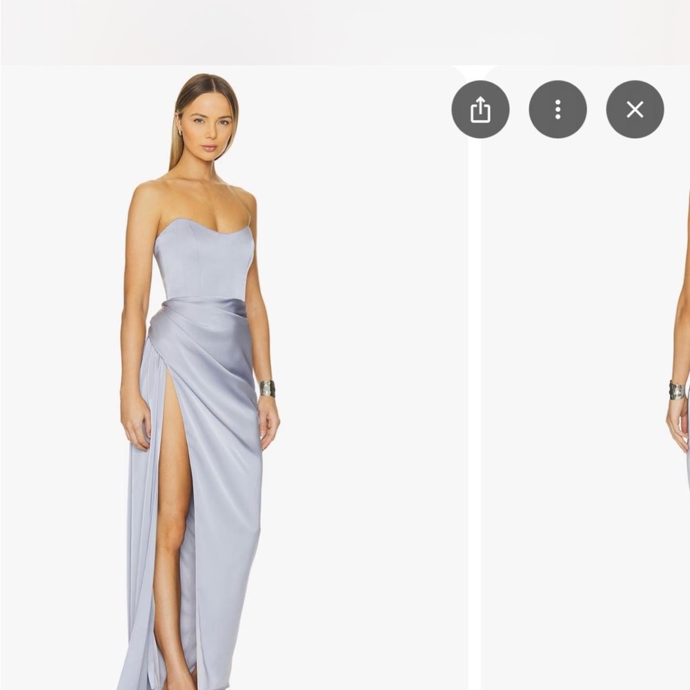 Elegant Strapless Gown in Light Blue